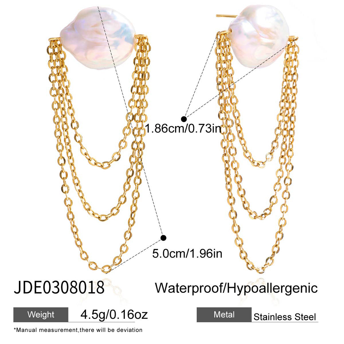 Pendientes geométricos de acero inoxidable con acabado chapado para mujer, elegantes, de lujo, joyería para la oreja
