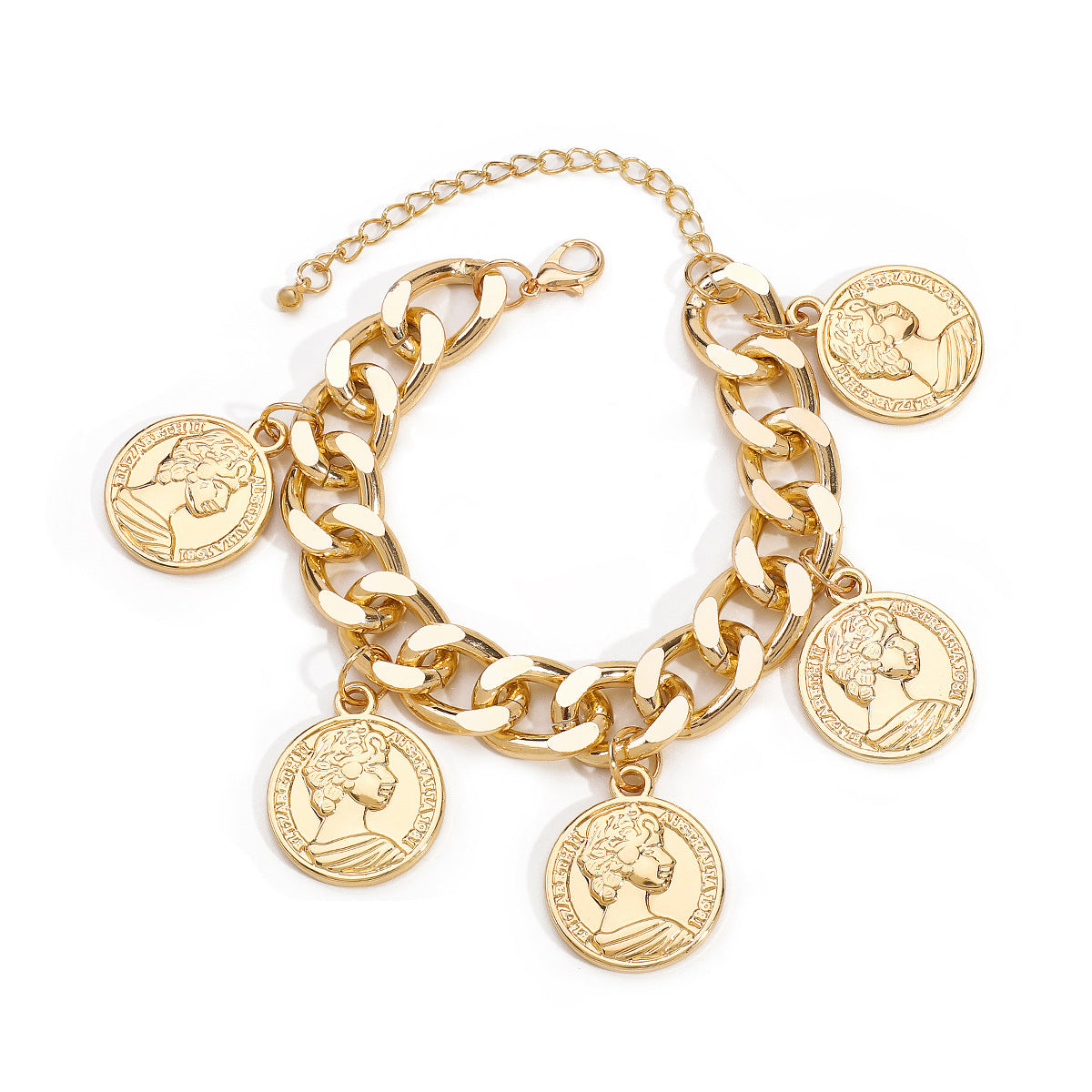 Collana con Pendente a Forma di Moneta Stile Vintage con Dettaglio Nappa da Donna, Catena in Alluminio con Pendente in Lega Elettroplaccata