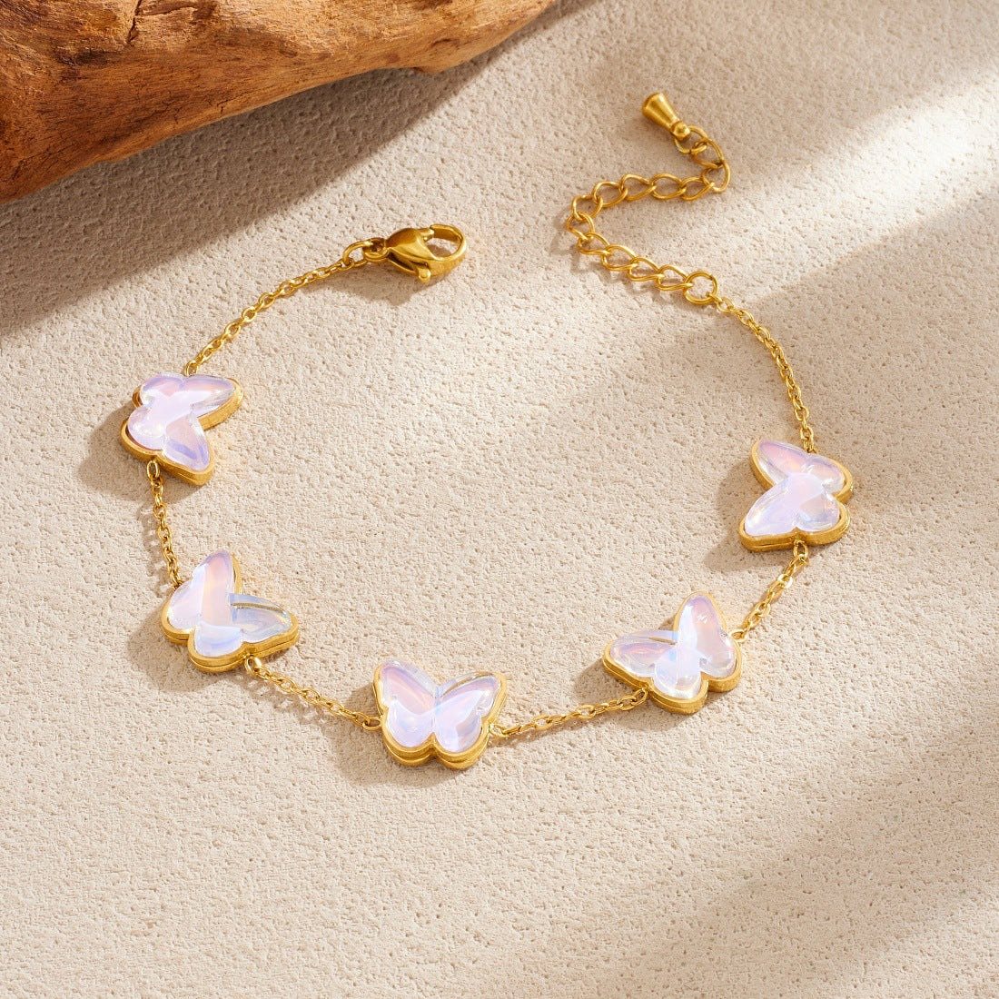 Sweet Gradient Butterfly Stainless Steel Bracelet