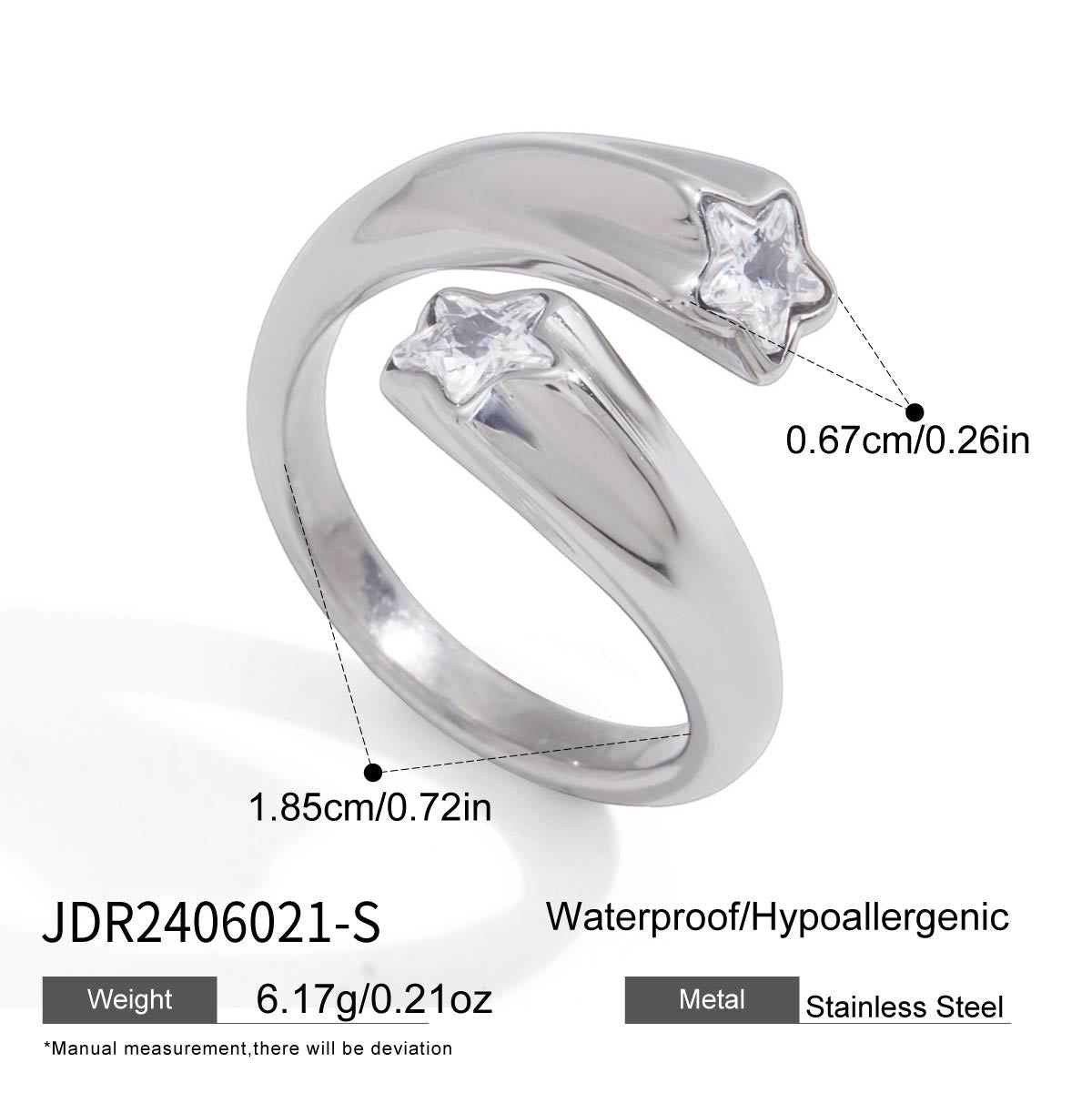 Elegant Geometric Stainless Steel and Titanium Steel Plated Bracelet Ring Set for Women