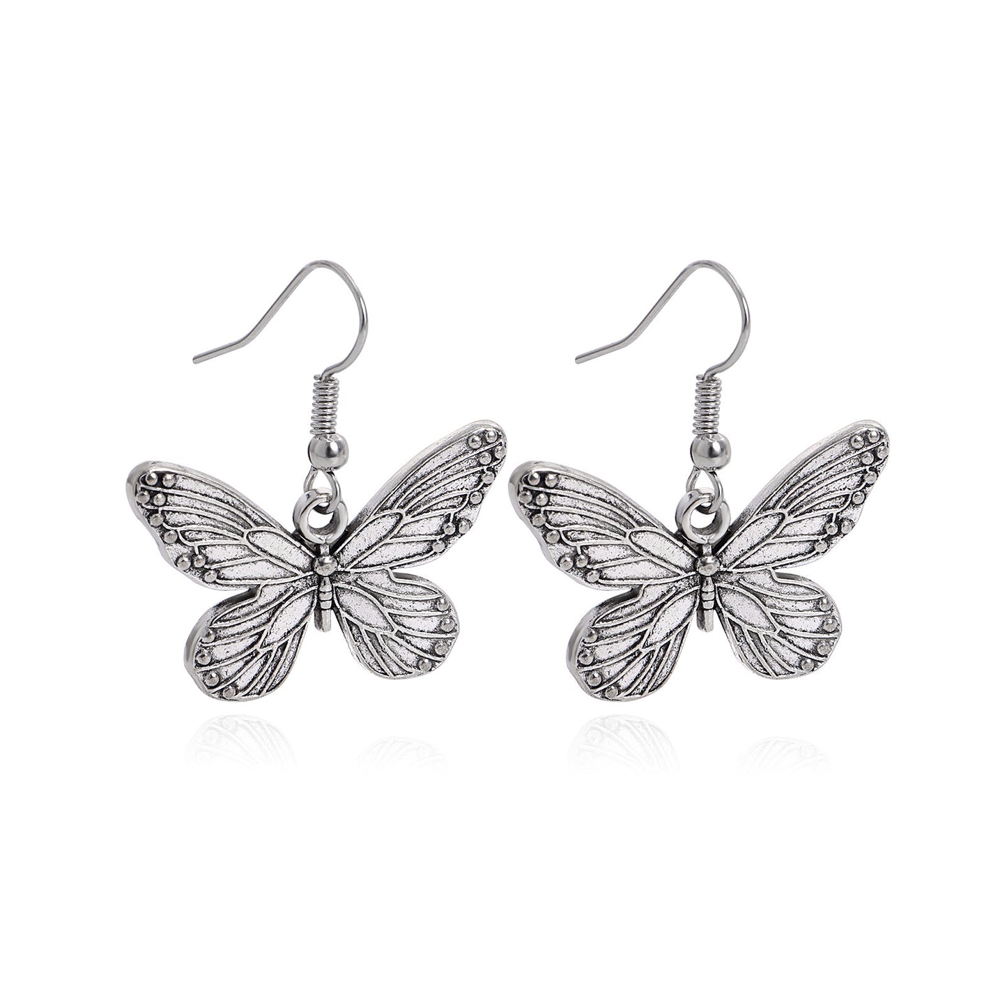 Minimalist Striped Butterfly-Shaped Alloy Earrings for Women with Plated Finish