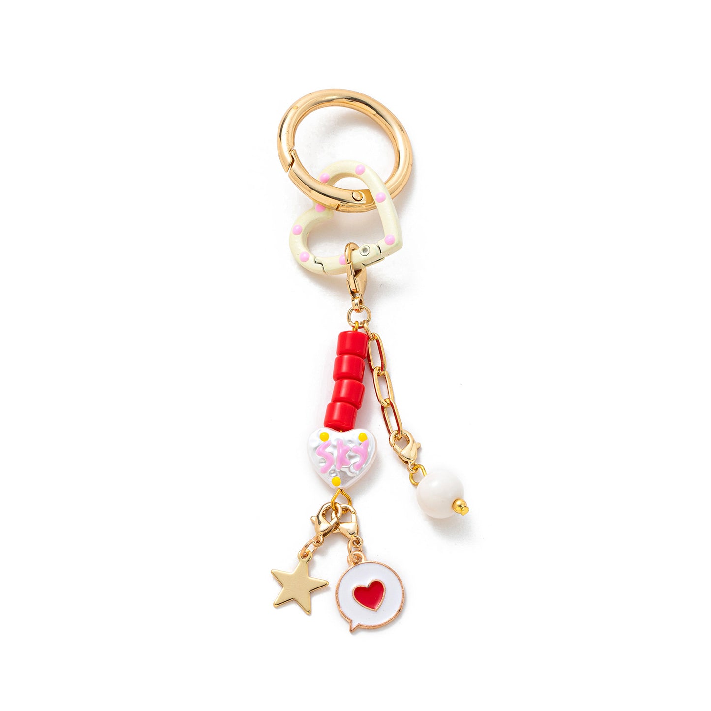 Minimalist Alloy DIY Charm Bar Keychain Pendant with Star Heart Round Oval Shapes