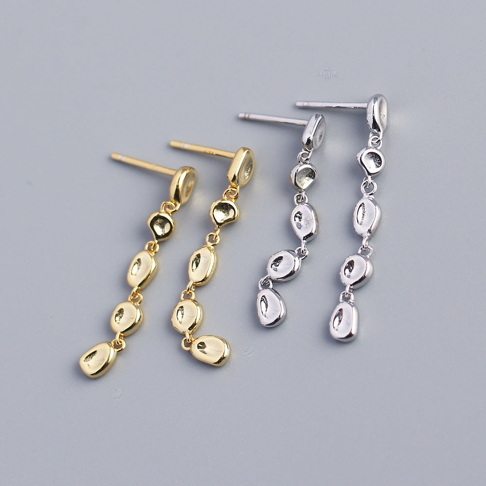 Pendientes colgantes geométricos de plata de ley S925 para mujer, estilo minimalista de moda, joyas chapadas, YHE0294