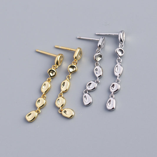 Pendientes colgantes geométricos de plata de ley S925 para mujer, estilo minimalista de moda, joyas chapadas, YHE0294