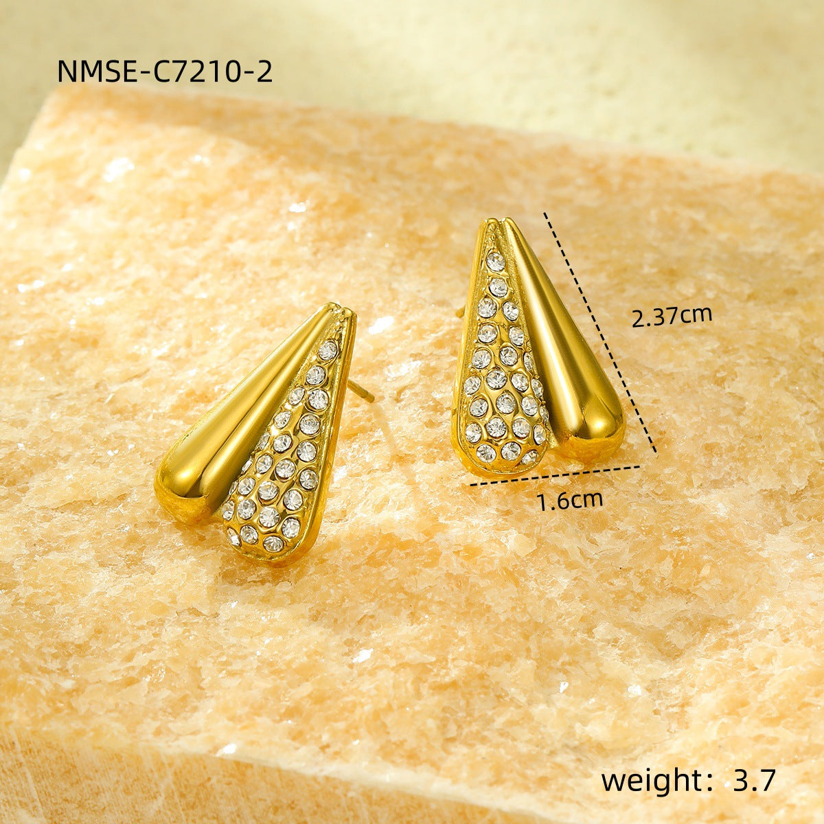Pendientes de titanio y acero con circonitas huecas en forma de corazón, minimalistas y a la moda para mujer, con acabado chapado