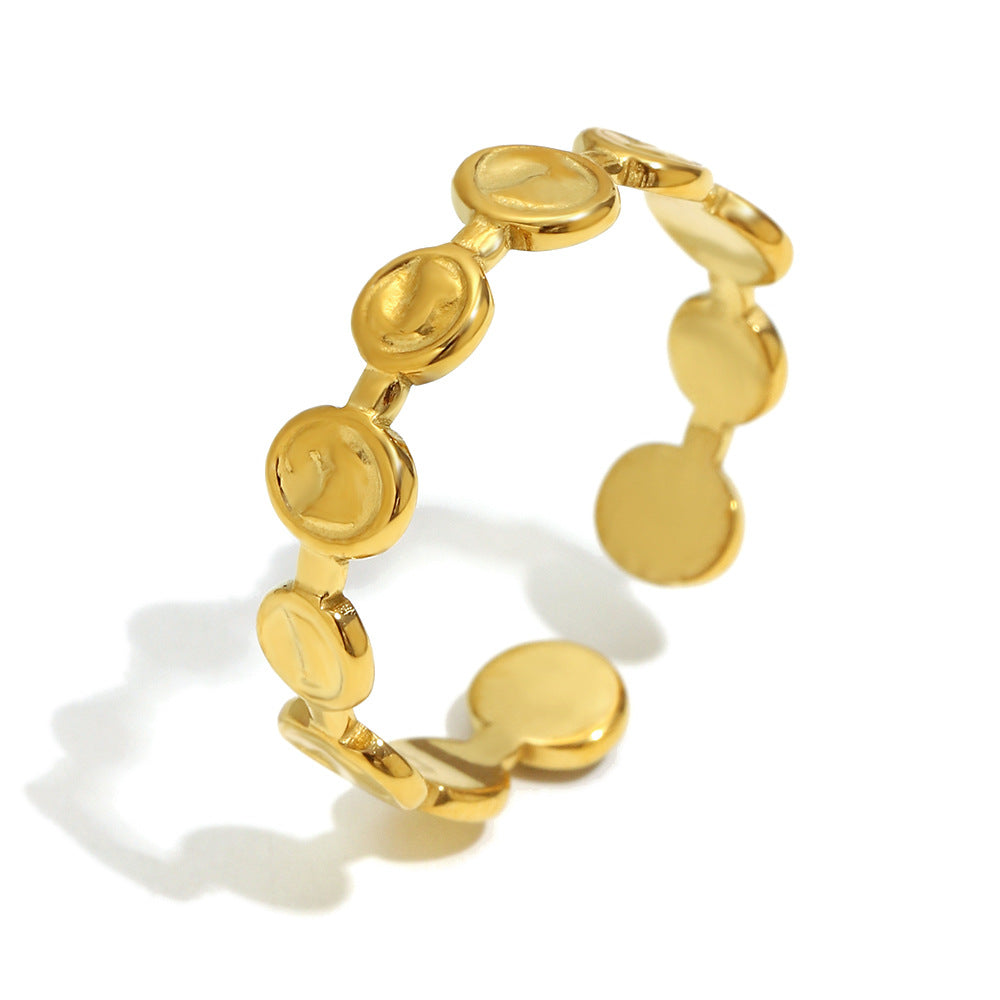 Anello da Donna Aperto in Acciaio Inossidabile Placcato Oro 18K, con Design Geometrico Minimalista