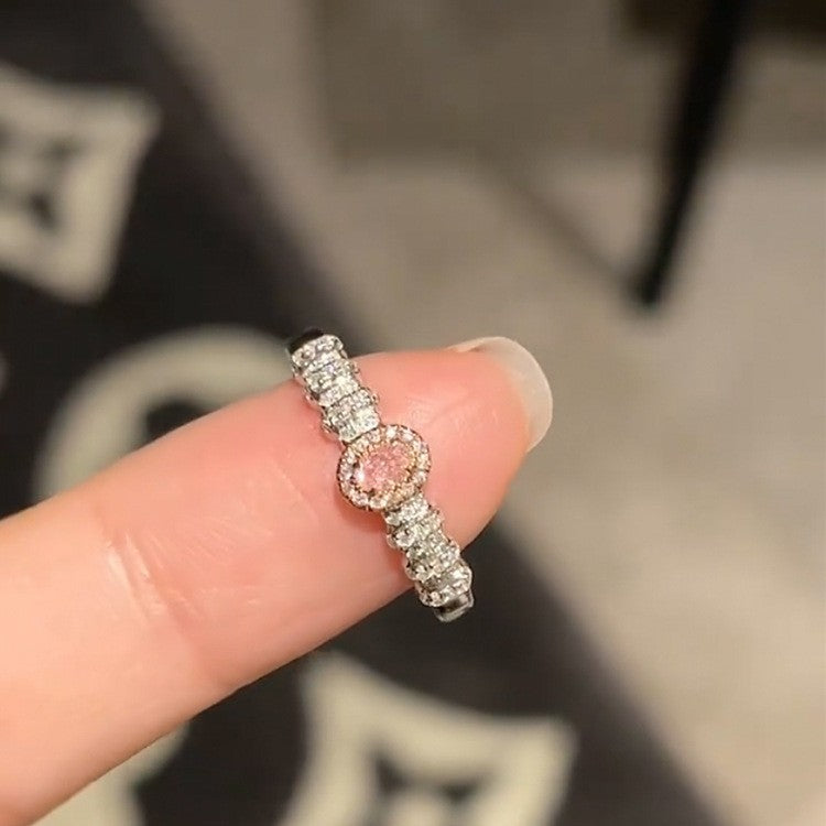 Anello elegante e geometrico ispirato alle perle con intarsio in zircone da donna, anello minimalista alla moda da dito indice, gioielli di lusso per le mani