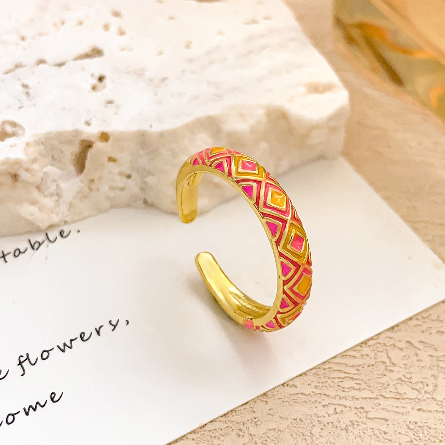 Bohemian Luxury Geometric Alloy Plated Ring for Women