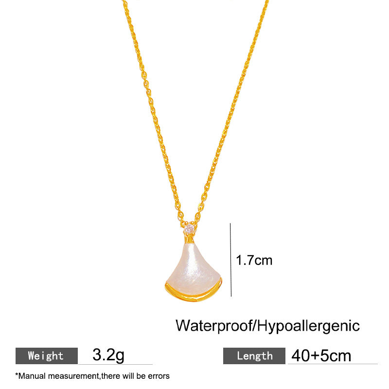 Sweet Butterfly Cubic Zirconia Plated Titanium Steel Necklace for Women