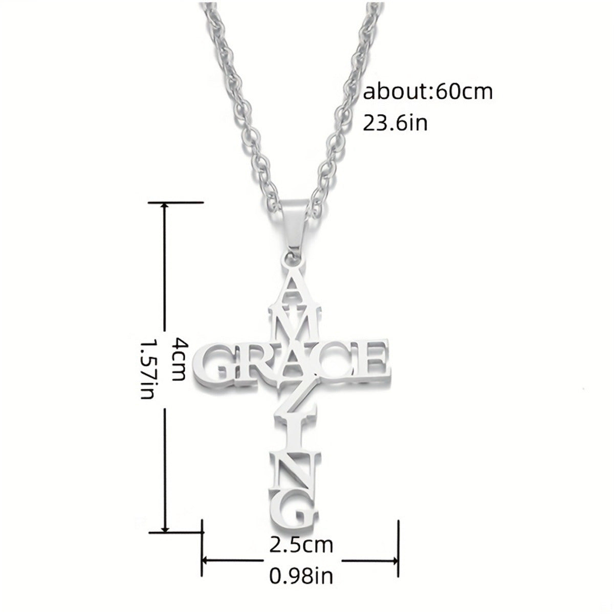 Geometric Cross Necklace in Stainless Steel with Plated Finish for Christmas Wedding Anniversary Jewelry Gift