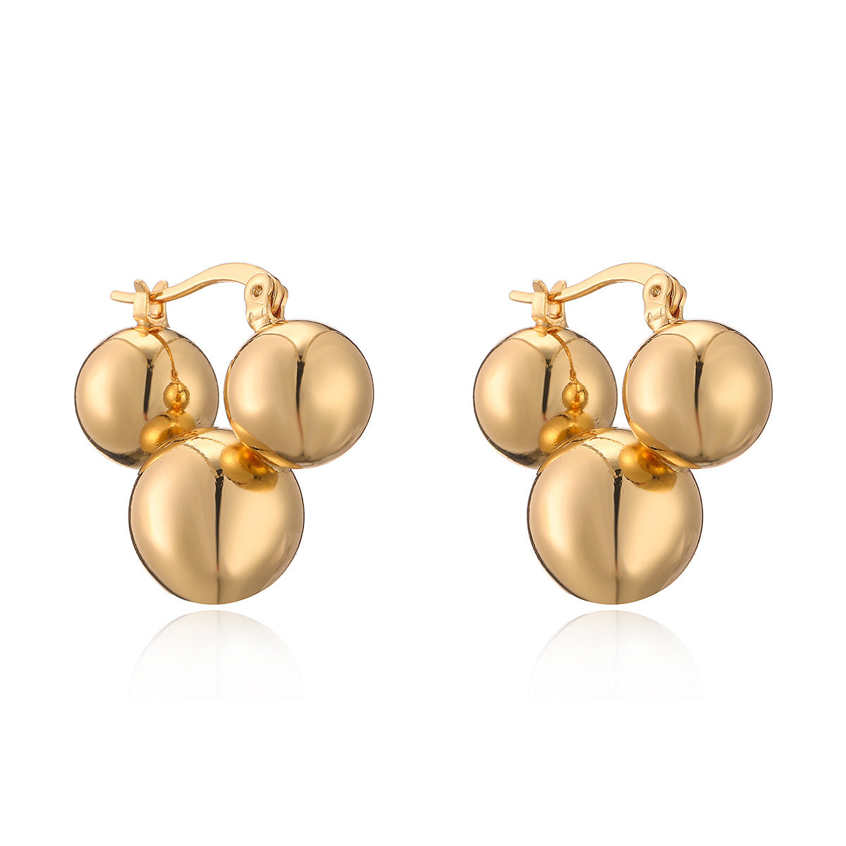 Orecchini Geometrici Minimalisti da Donna in Ottone con Placcatura in Oro Vero, Gioielli per Orecchie alla Moda dal Design Irregolare