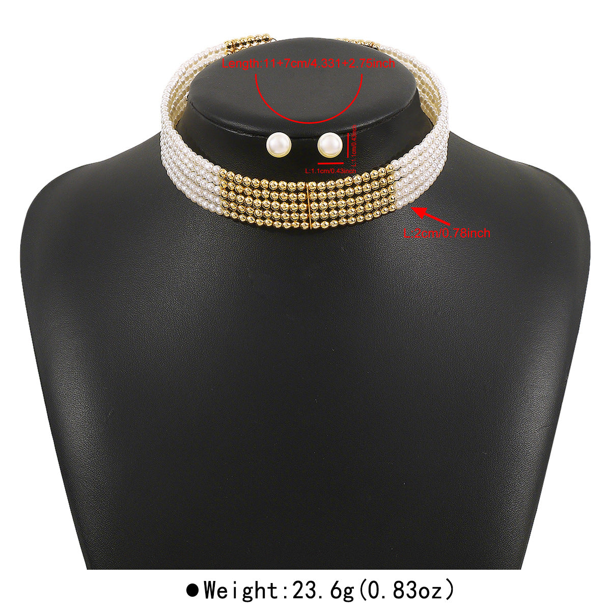 Minimalist Elegant Alloy Necklace Set with Simulated Pearl Accents for Women Featuring Pearl Chain and Round Design