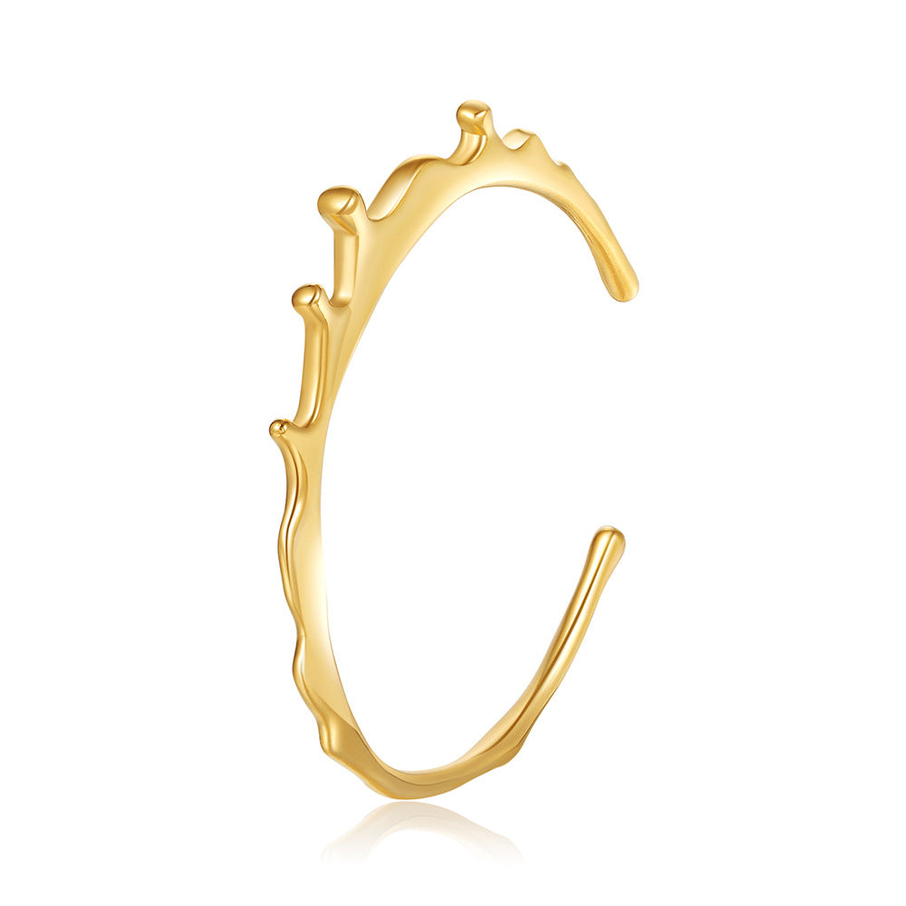 Minimalist Gold Plated Geometric Teardrop Titanium Steel Bracelet