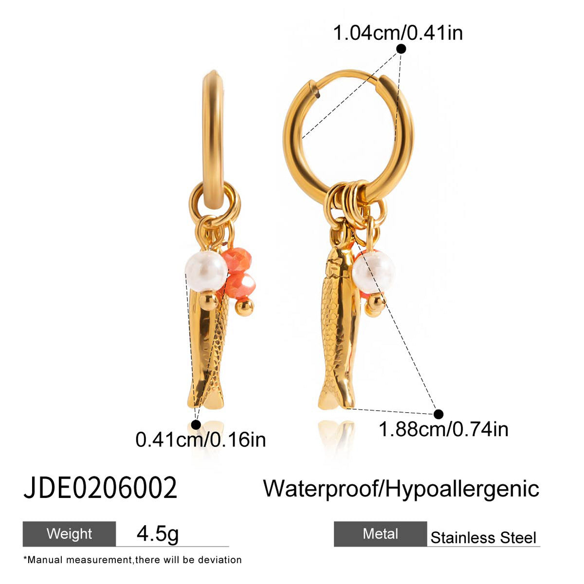 Minimalist Elegant 18K Gold Plated Geometric Fish Pendant Stainless Steel Necklace for Women