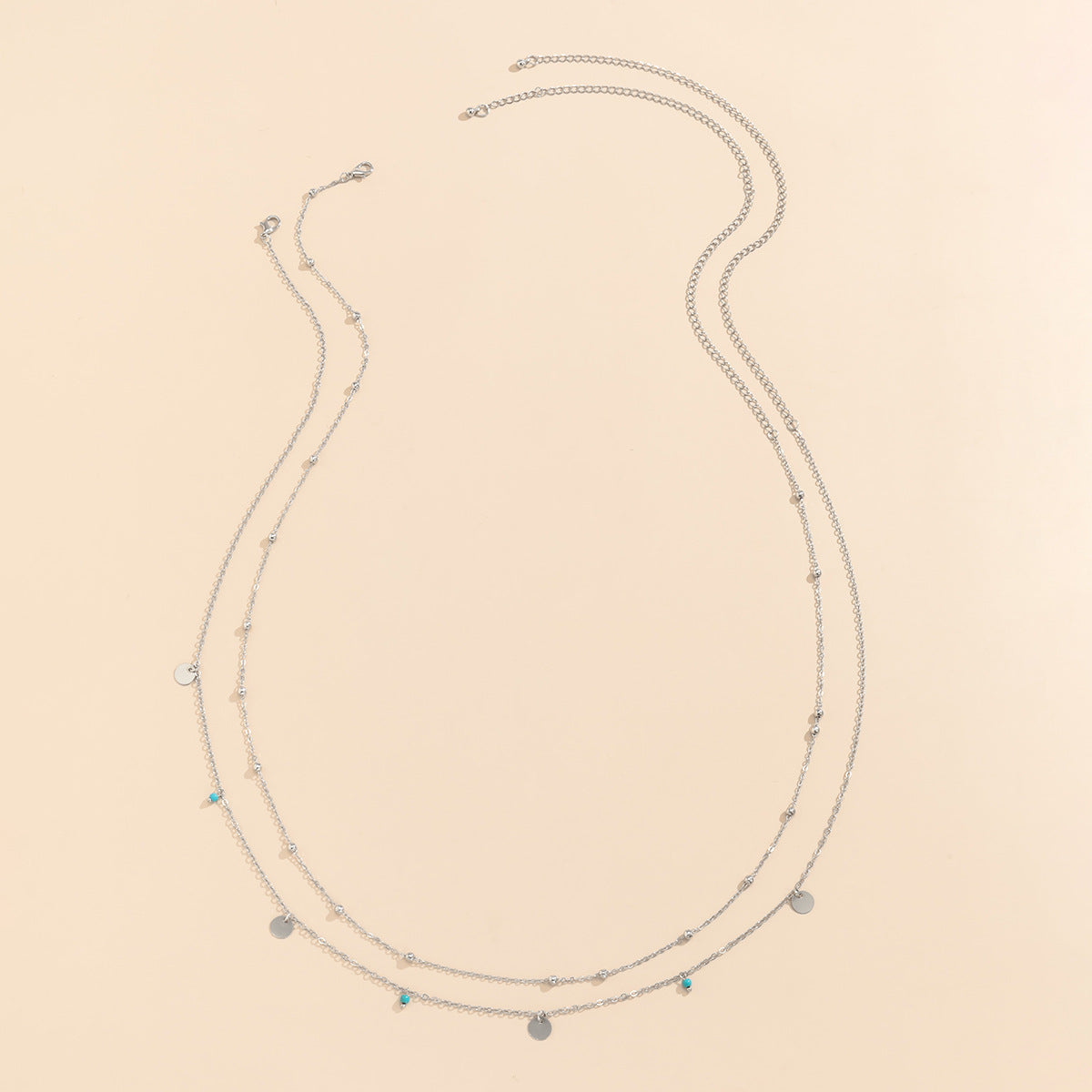 Vintage Ethnic Hip-hop Polished Alloy Body Chain with Turquoise Inlay and Tassel for Women