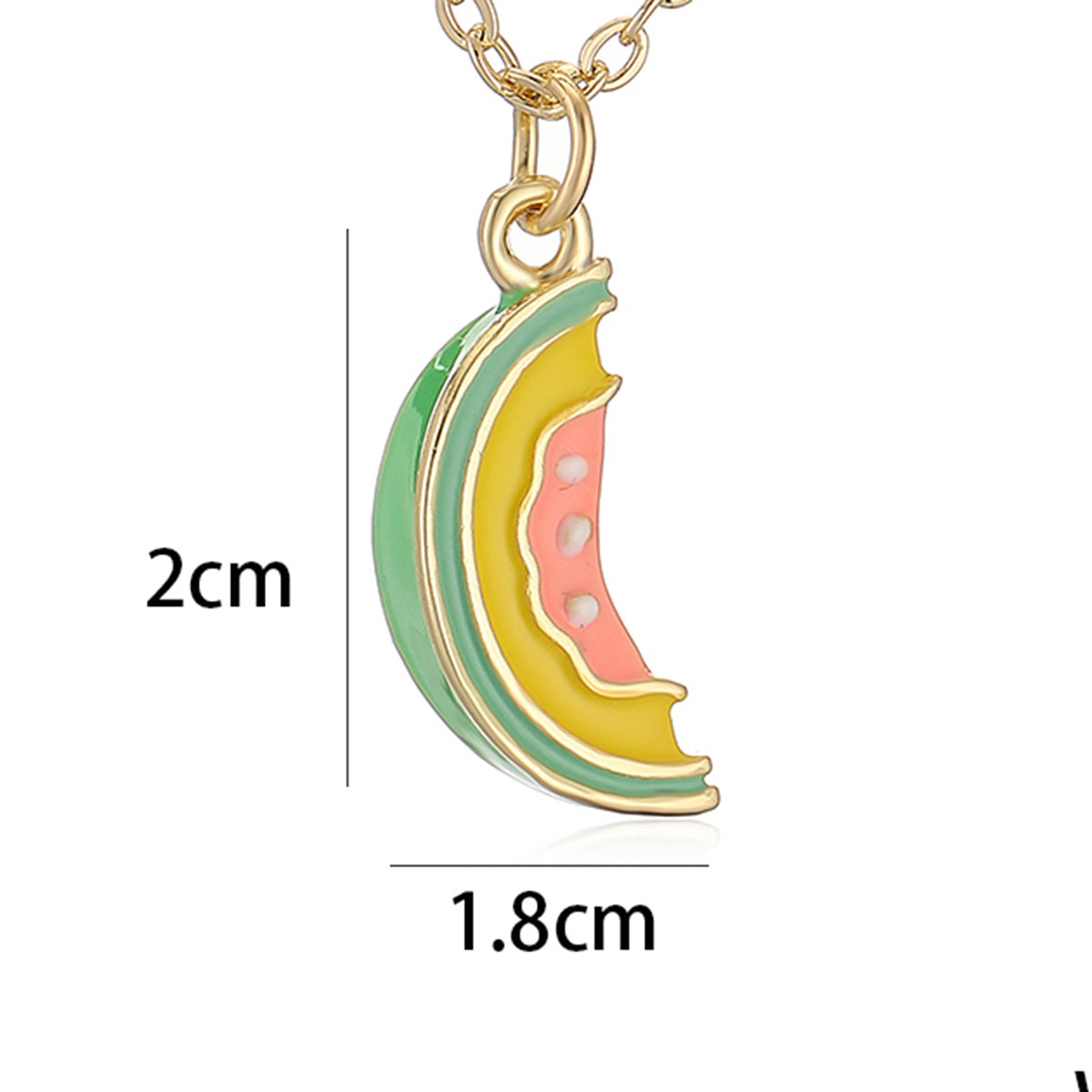 Barra de Abalorio de Frutas Esmaltadas Minimalistas con Baño de Oro de 18K