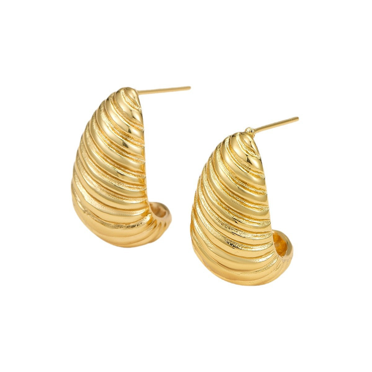 Orecchini a perno da donna in acciaio inossidabile con texture a spirale irregolare geometrica in stile vintage