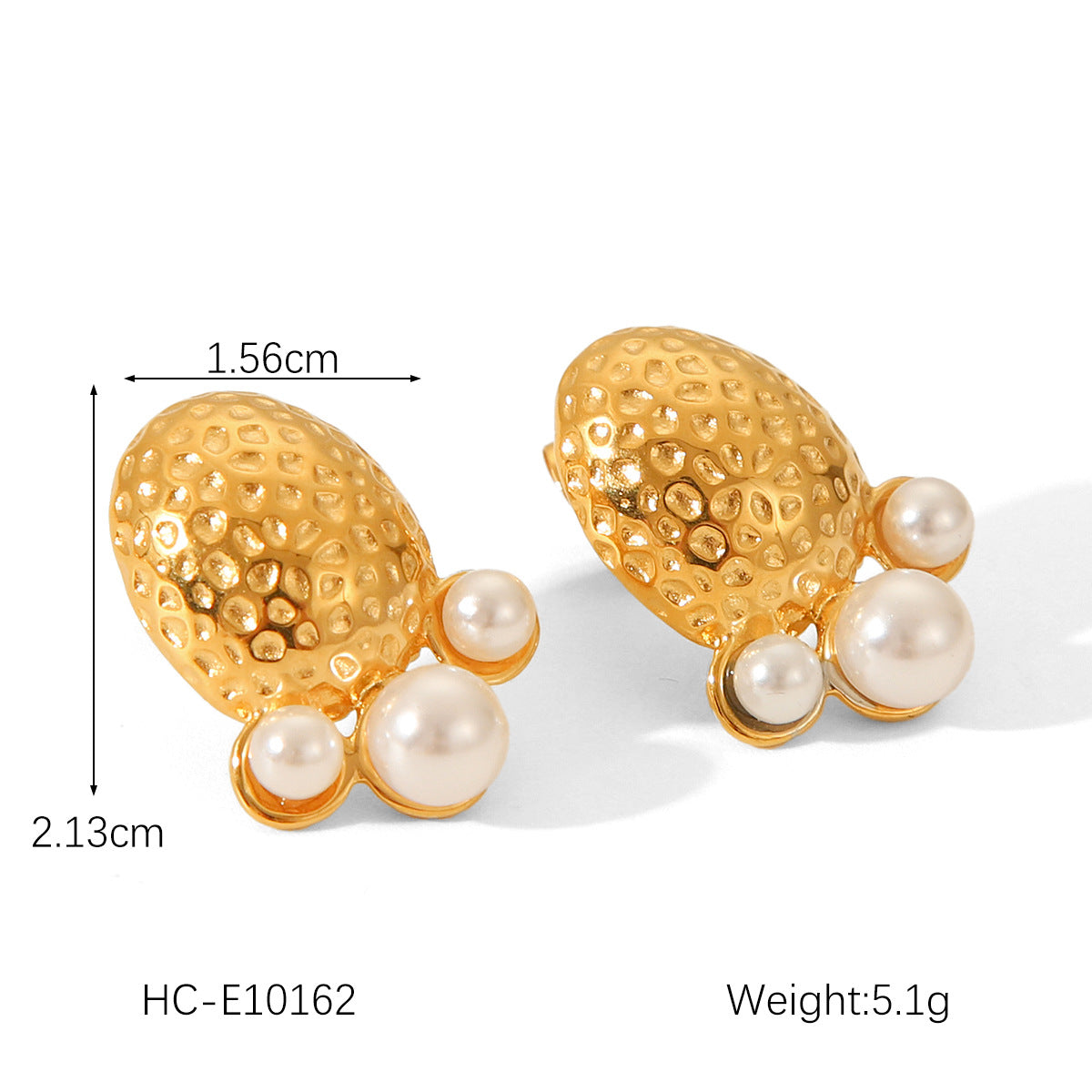 Elegant French-Inspired Pearl Stud Earrings for Women with Stainless Steel Posts and 18K Gold Plating