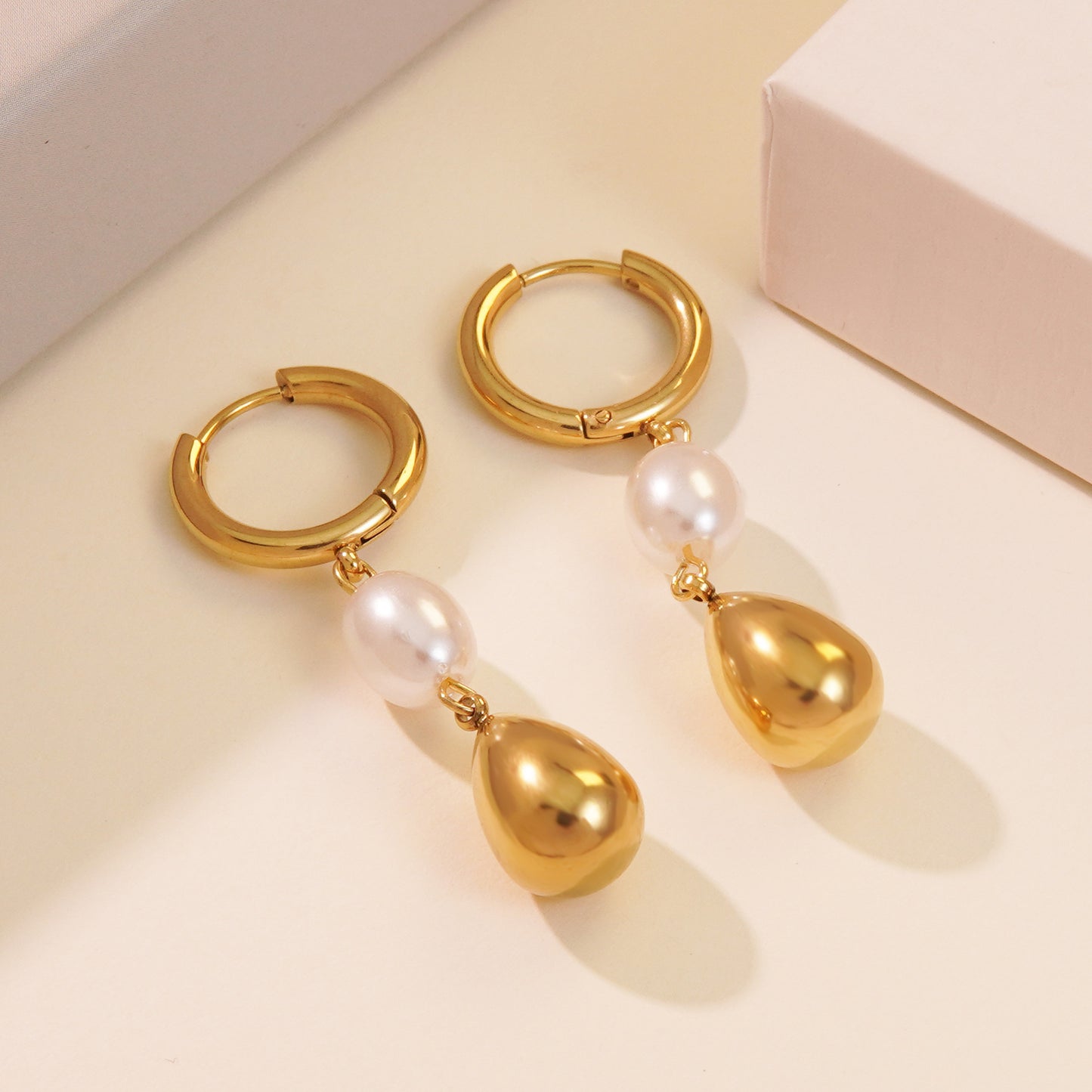 Fashion Teardrop Titanium Steel Plated Earrings for Women
