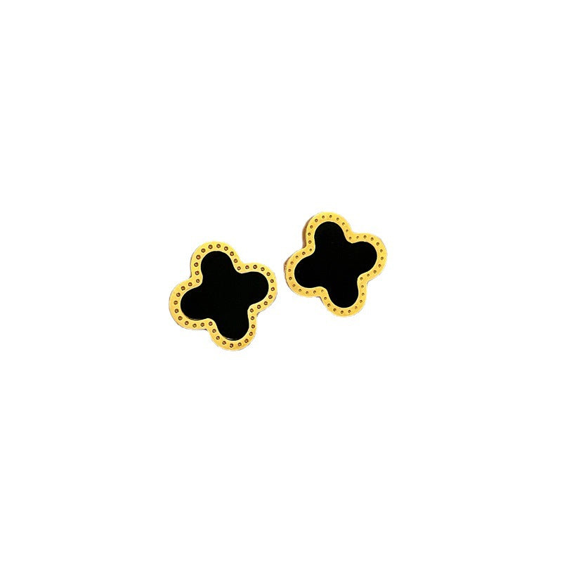 Minimalist Sweet Geometric Titanium Steel Plated Stud Earrings
