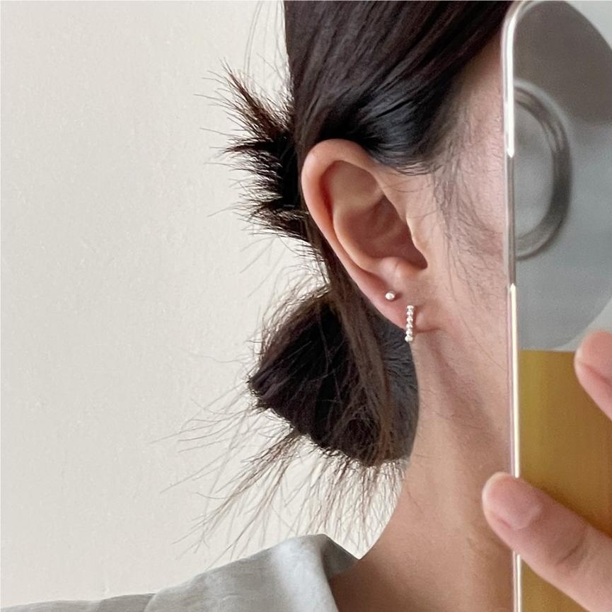 Minimalist Geometric Triangle Stud Earrings in 925 Sterling Silver with Gold Plating for Women