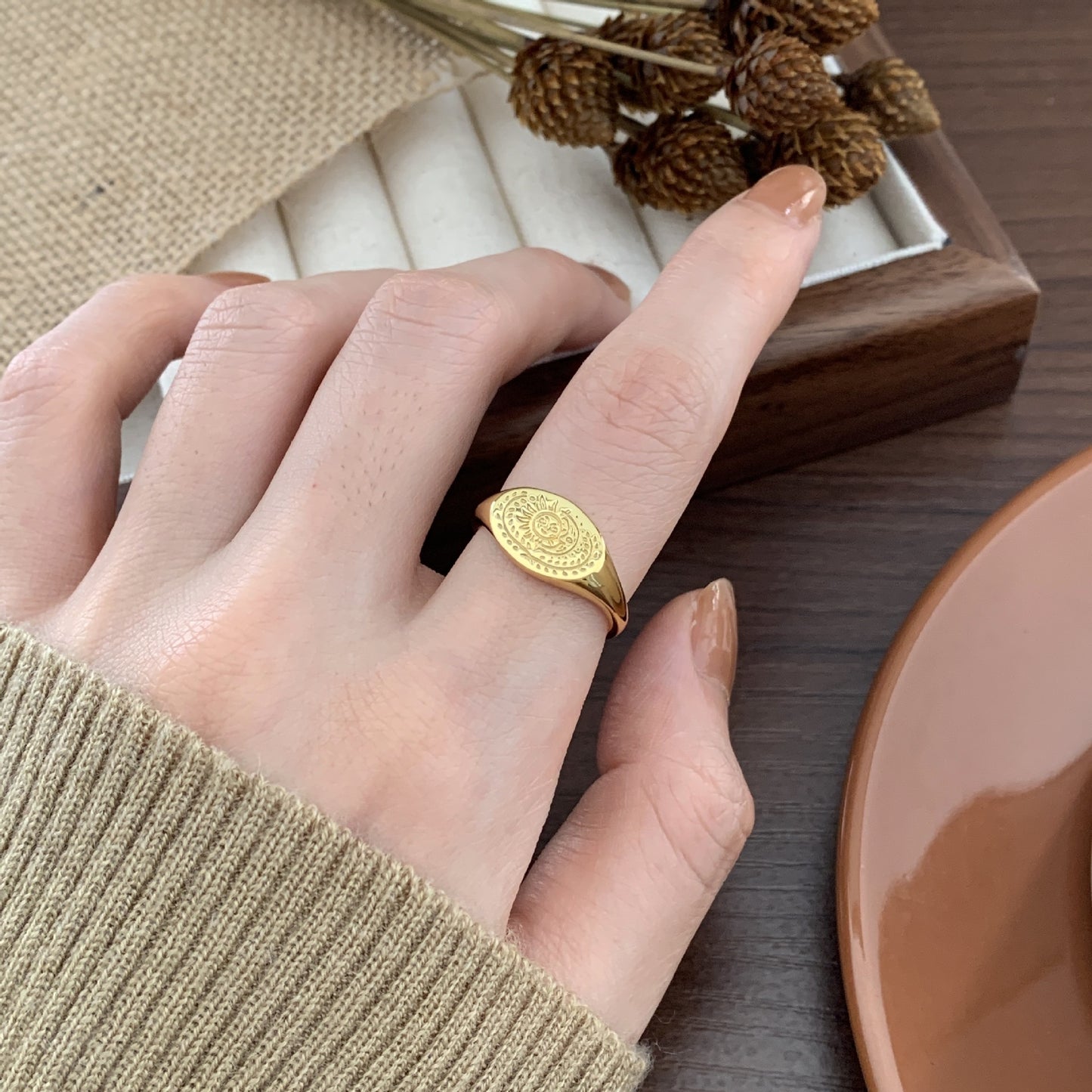 Korean Style 925 Sterling Silver Vintage Heart Ring Minimalist Trendy Women's Jewelry