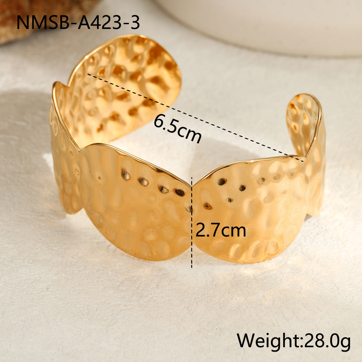 Bracciale da donna in acciaio inossidabile geometrico alla moda con placcatura in oro 18K