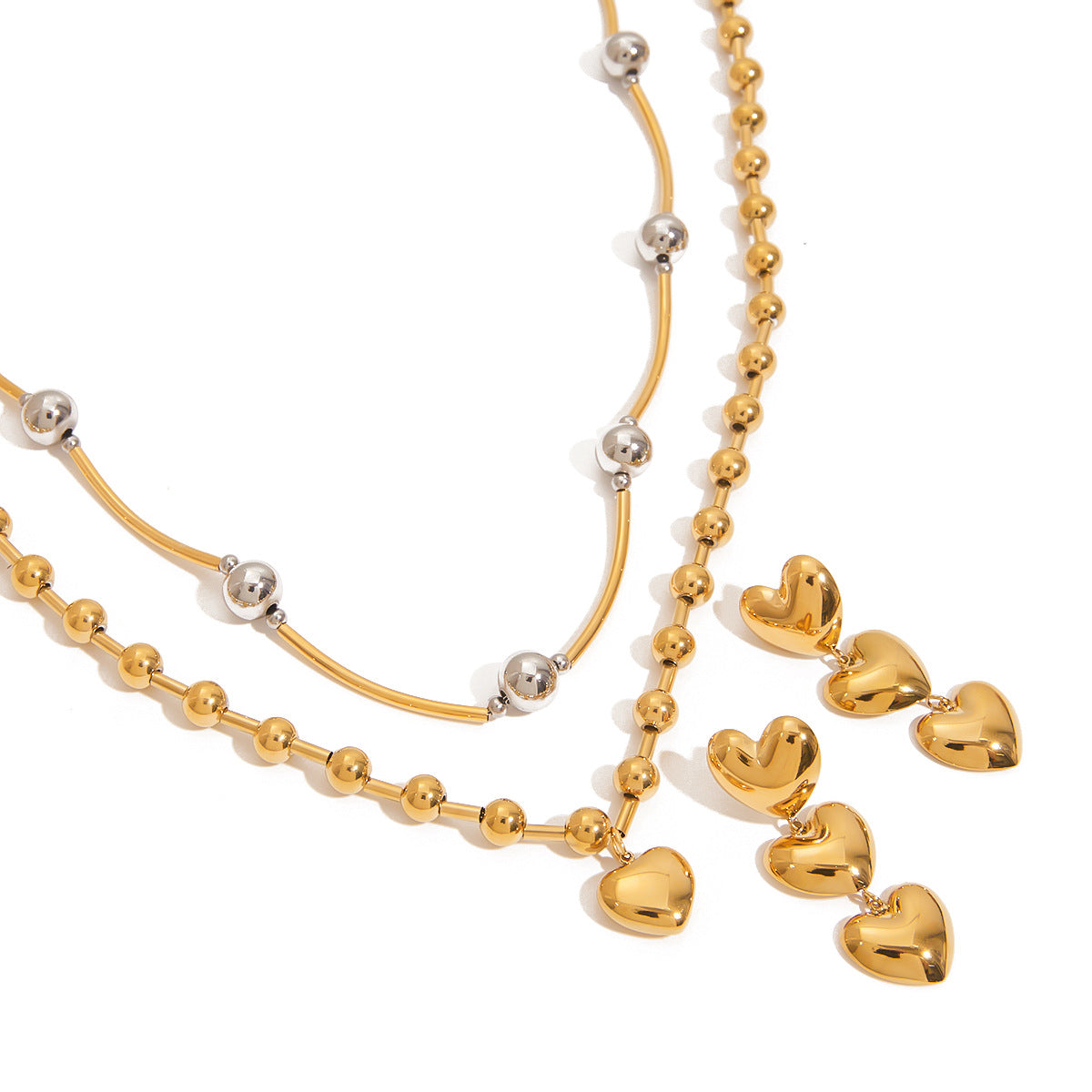 Minimalist Elegant Heart Stainless Steel Plated Necklace for Women
