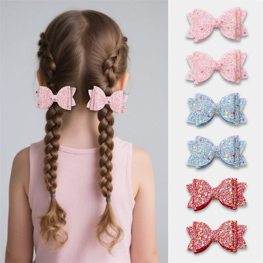 Pinza para el pelo de pato con forma de lazo y adornos de pedrería para niñas, accesorio de resina plástica para el pelo con detalles de volantes y malla