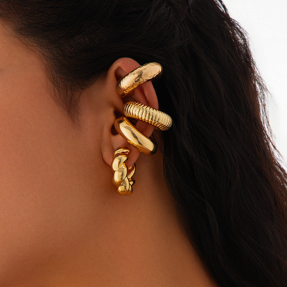 Luxury Elegant Geometric Resin Pearl Plated Earrings for Women