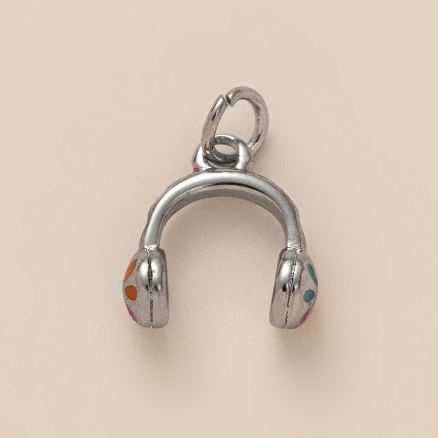 Plated Stainless Steel Necklace with Rhinestone and Gemstone Accents Featuring Cassette, Cake, Cloud, Shoe, Fries, and Headphone Charms