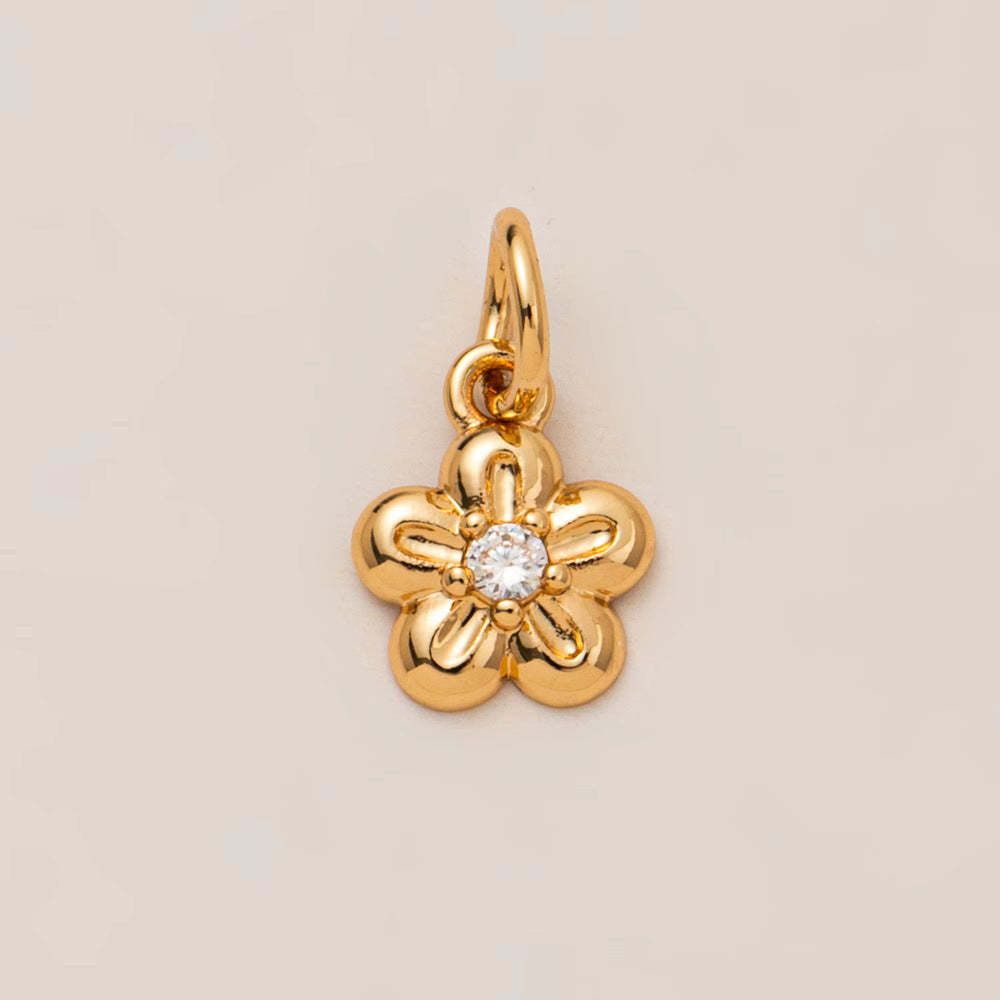 Minimalist Elegant U-Shaped Letter Pendant 18K Gold Plated Brass with Cubic Zirconia Necklace for Unisex
