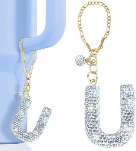 Rhinestone Inlaid Letter Resin Charm Bar