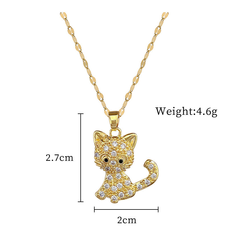 Collana con ciondolo geometrico di lusso con strass in acciaio al titanio per unisex