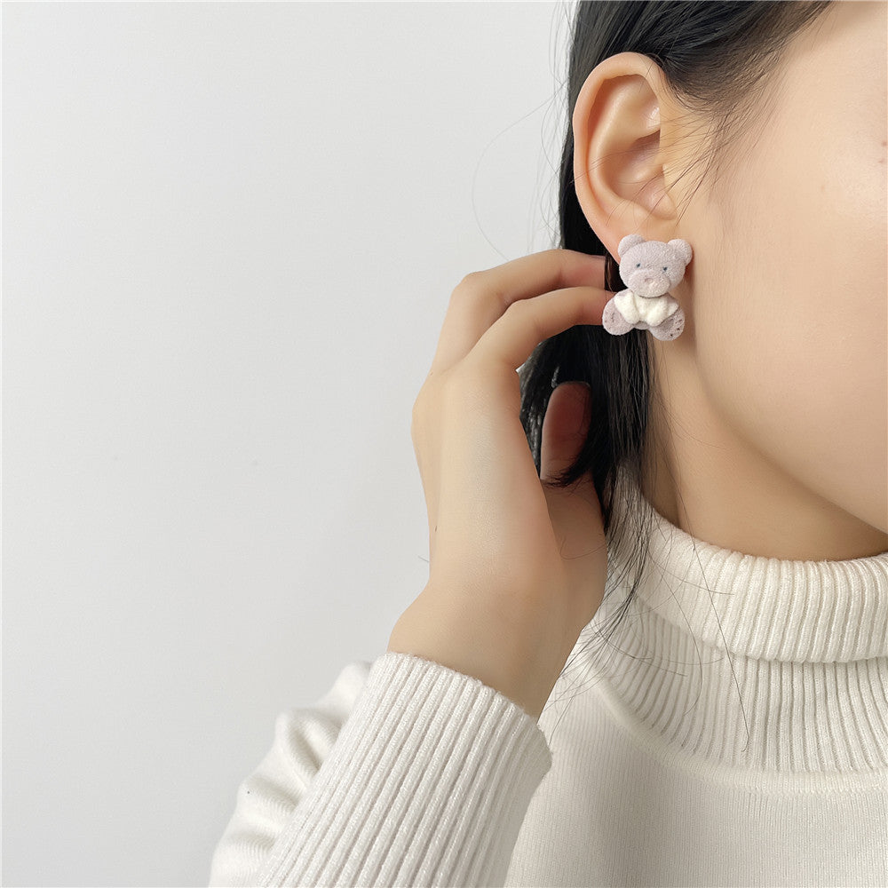 Orecchini Minimalisti Placcati in Lega a Forma di Animale con Perno in Argento Sterling 925 per Donna