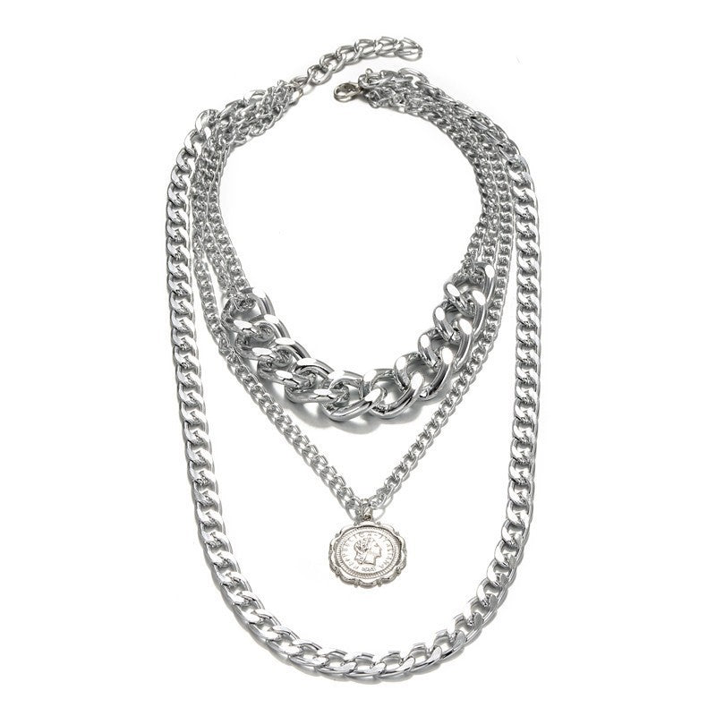 Casual Geometric Alloy Ball Chain Necklace