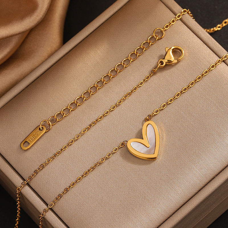 Elegant Irregular Heart 18K Gold Plated Stainless Steel Necklace Bracelet Earring Set
