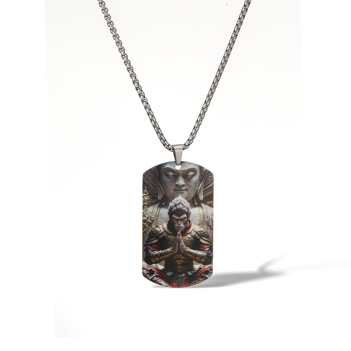 Collana in Acciaio Inossidabile Geometrica Minimalista con Ciondolo Re Scimmia, Gioielli Hip-Hop Ipoallergenici e Resistenti allo Sbiadimento