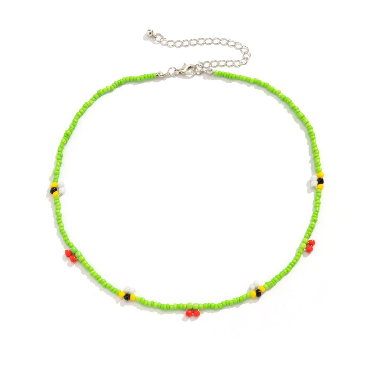 Collana con perle d'imitazione geometriche minimaliste da donna con catena a sfere rotonde