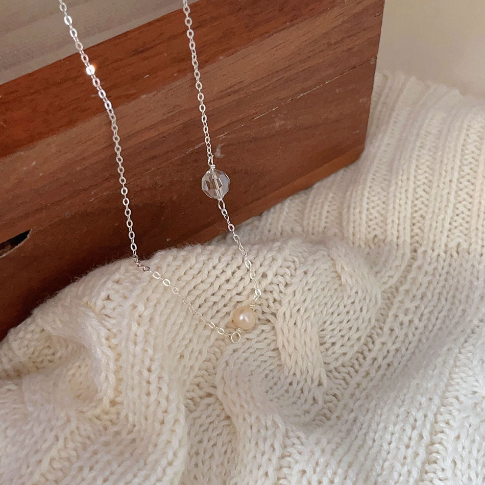 Minimalist Geometric Tulip Pendant Necklace in 925 Sterling Silver with Plated Finish