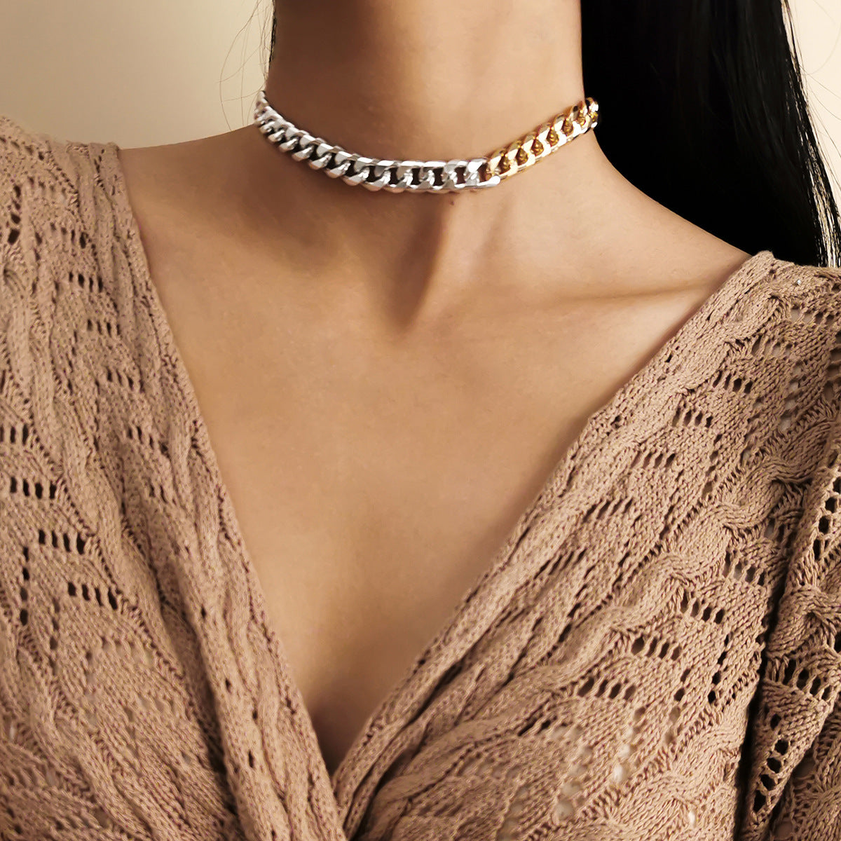 Collana con ciondolo a croce geometrico vintage minimalista audace per donna