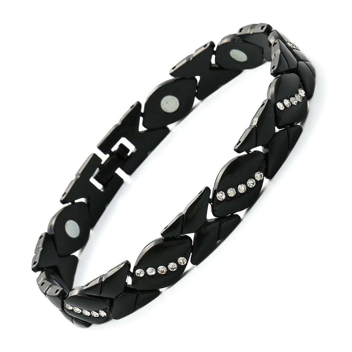 Bracciale Minimalista Magnetico Regolabile a Forma di Foglia in Lega di Zinco Placcato con Design Geometrico per Donna e Uomo