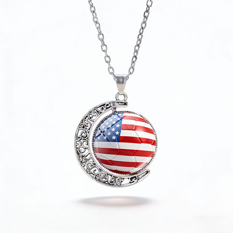 Casual Unisex Alloy Plated Moon Geometric Pendant Crystal Necklace