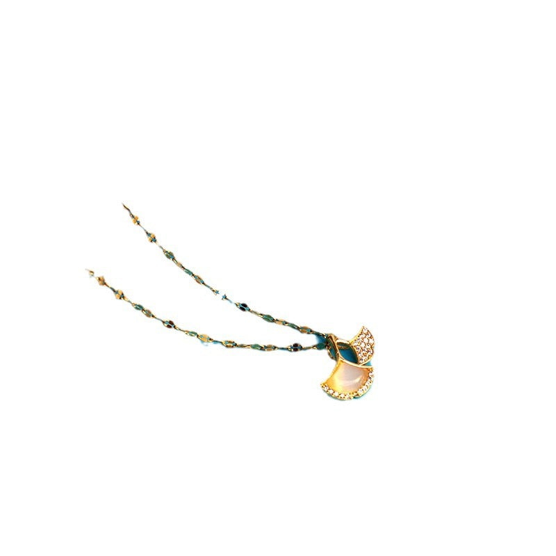 Elegant Titanium Steel Plated Multi-Layer Necklace with Heart Star Floral Geometric and Letter Pendants for Women