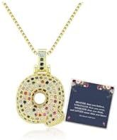 Sweet Hip-hop Letter Brass Cubic Zirconia Inlay Pendant Necklace Box Chain Unisex