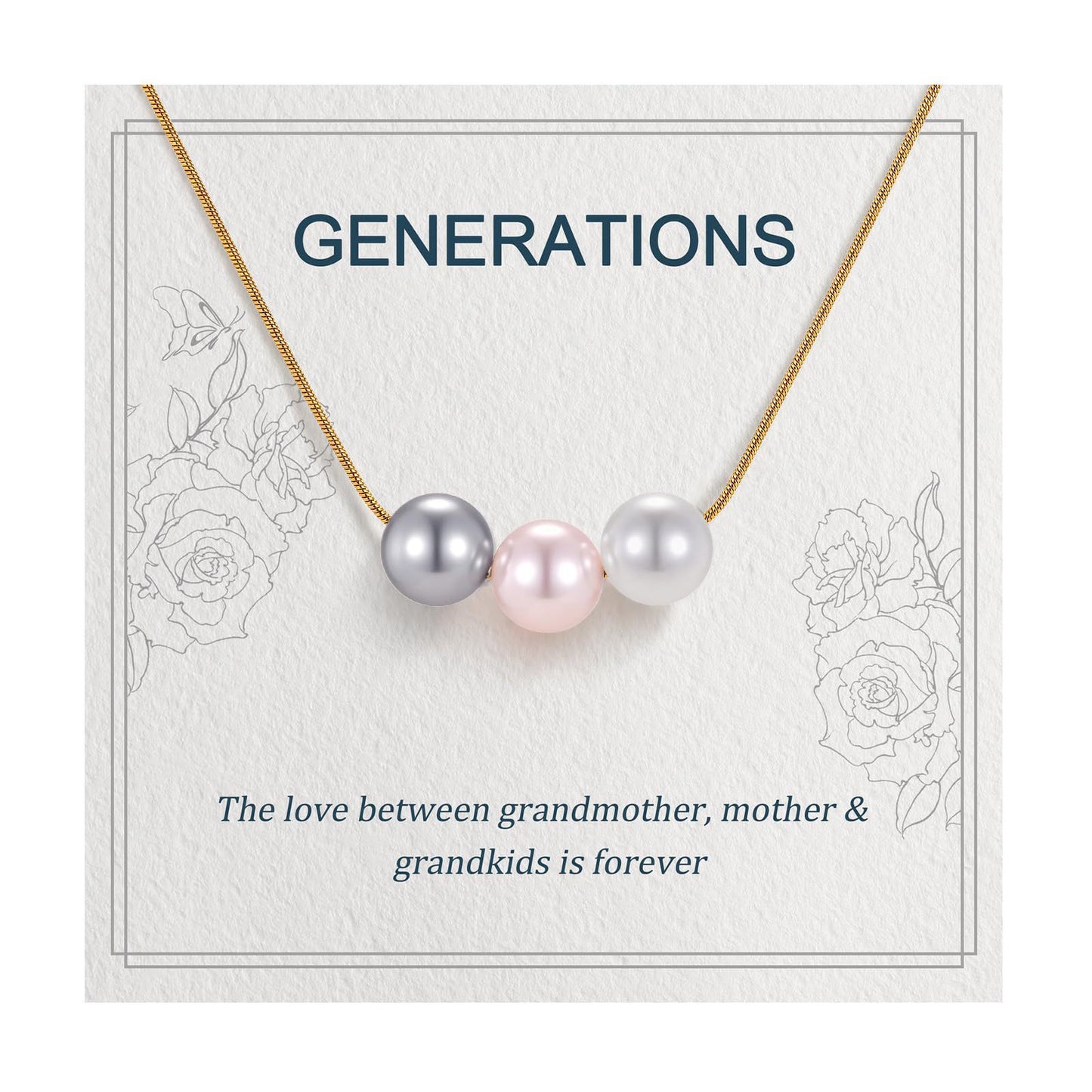 Geometric Round Imitation Pearl Necklace Women Adjustable Cable Chain