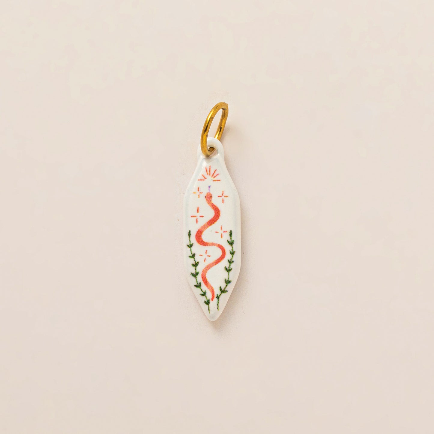 Vintage Cartoon 18K Gold Plated Drip Oil Stainless Steel Charm Bar for Women