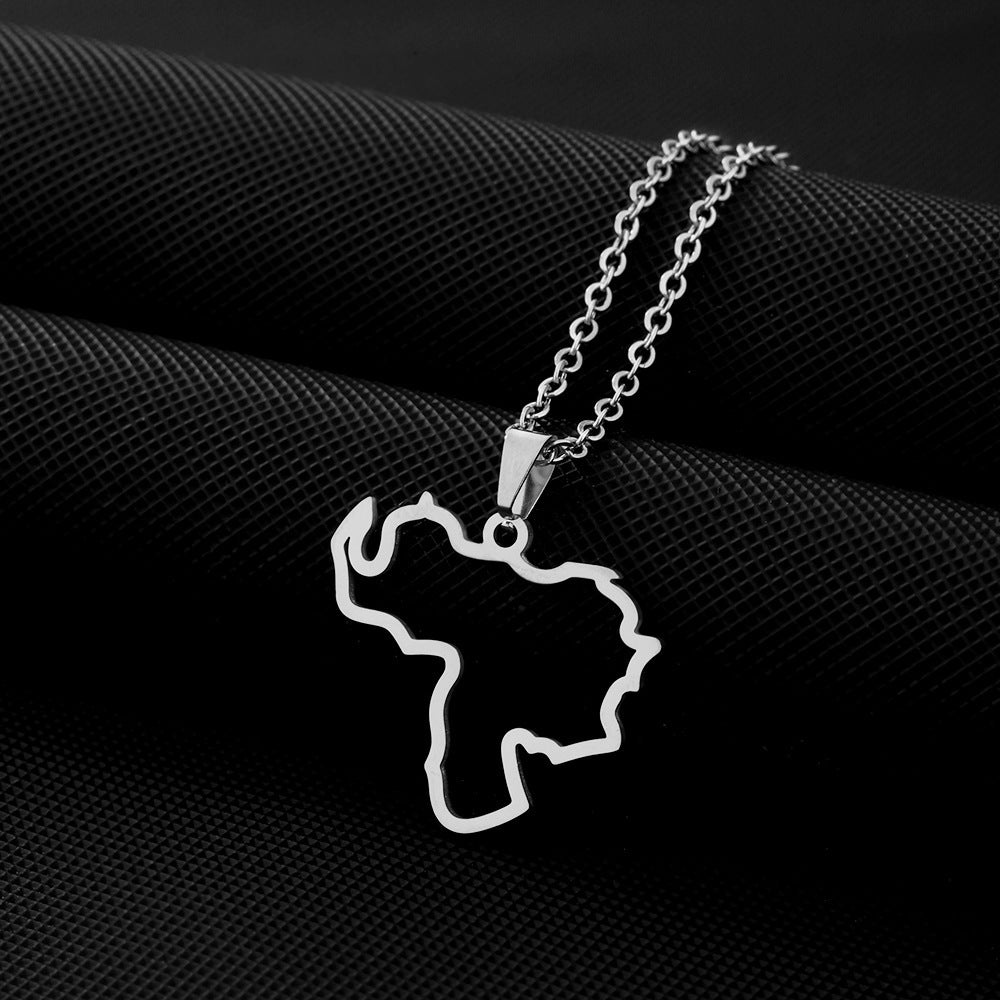 Collar con colgante geométrico de acero inoxidable con dije de acero de titanio, cadena O electrochapada, accesorio de moda unisex