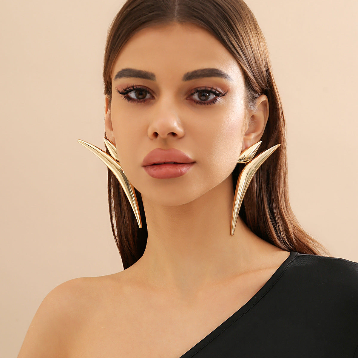 Minimalist Geometric Triangle Alloy Plated Earrings for Women