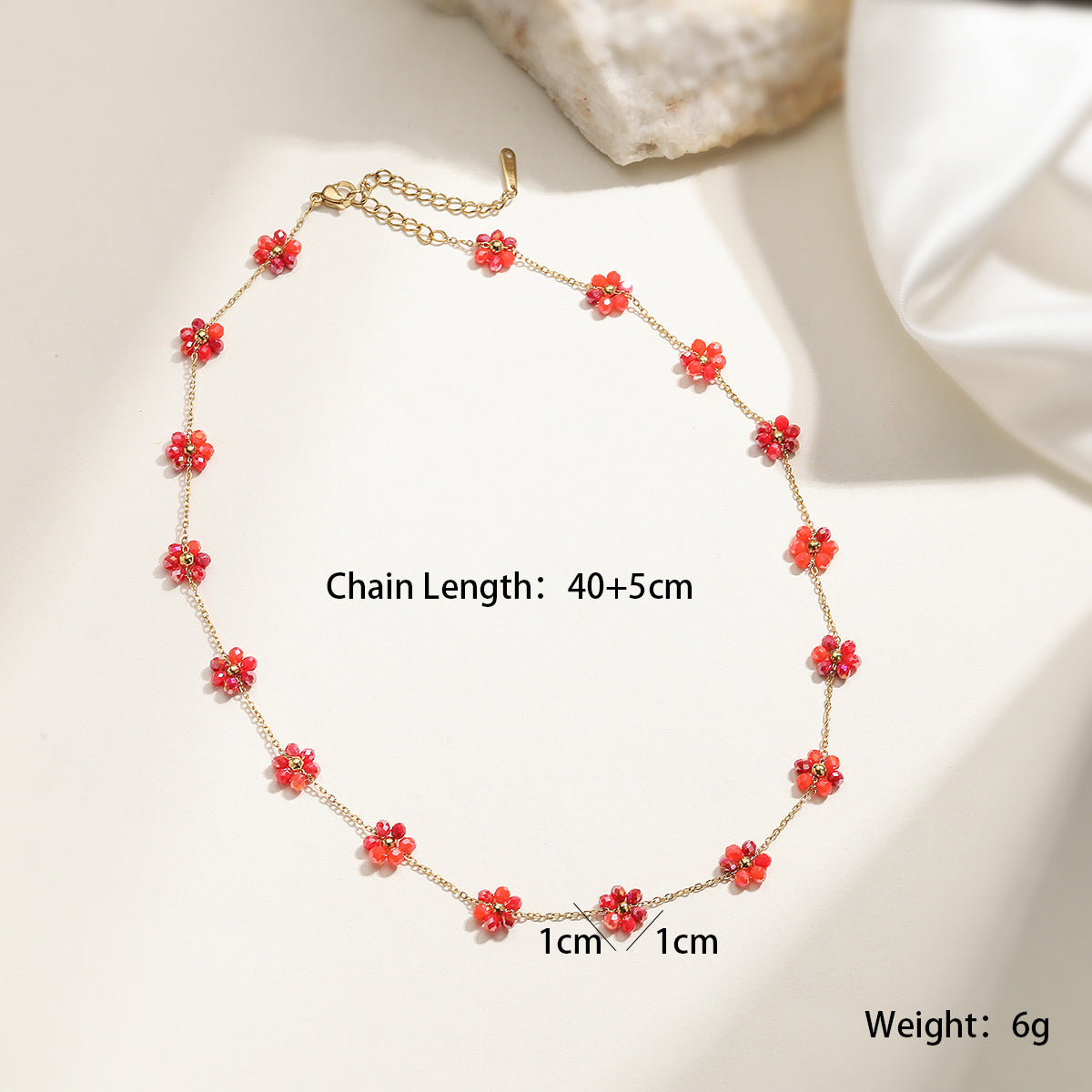 Minimalist Geometric Floral Stainless Steel Necklace for Women